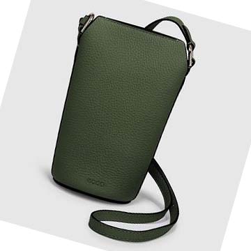 Women's Ecco Textureblock Pot Shoulder Bags Green | Canada 391SGL